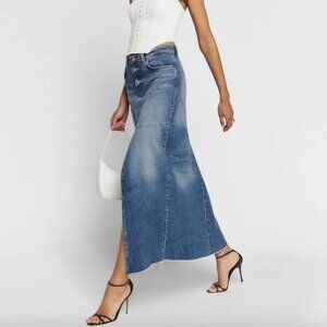 Reformation Tazz Maxi Denim Skirt Hemlock - Size 23 (LIKE NEW)